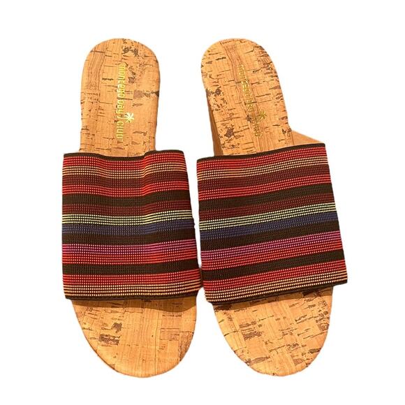 Montego Bay Club Rainbow Cork Slip On Heel Wedges Women’s 8 Shoes - Picture 2 of 6